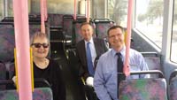 From left: Head of Campus at CSU in Wagga Wagga, Ms Miriam Dayhew, Executive Director of CSU Division of Finance Paul Dowler and Busabout's Mr Matthew Bell.