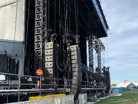 Stage for concert being set up